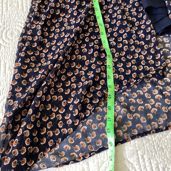 ASTR the label Navy & Rust Bitsy Print Floral Midi Dress Button Front Women's XL - Picture 9 of 16
